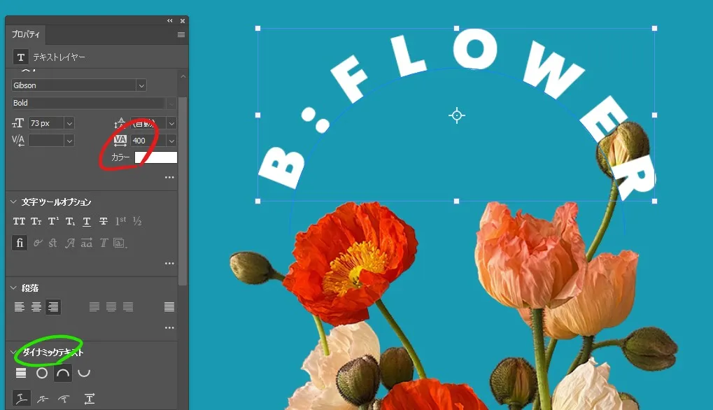 Photoshopで円形に沿って文字を配置する2つの方法｜実際に使って感じた違いも解説 文字を小さくする ダイナミックテキスト詳細